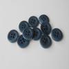 15 Small Blue Four-Hole Corozo Buttons, Approx. 14 mm view 2