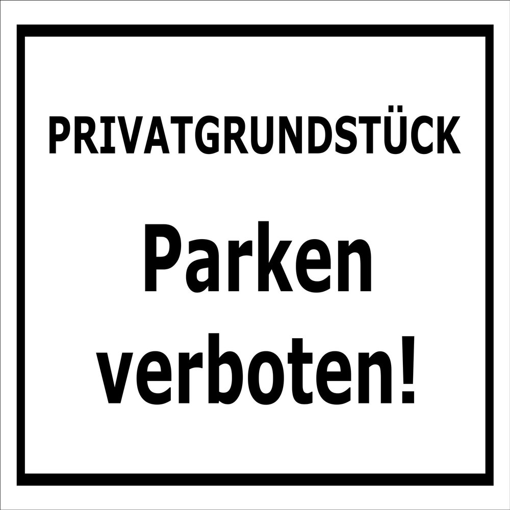 Melis-Folienwerkstatt Private Property – No Parking Sign, 30 × 20 cm, 3 mm Aluminum Composite, Pre-Drilled Holes, Multiple Sizes/Materials
