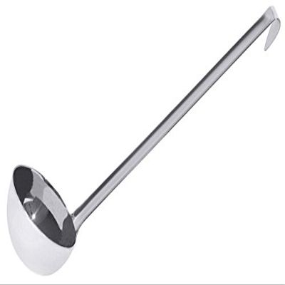 Ladle, light quality, stainless steel, seamless, without capacity marking, handle length: 22, 27, or 28 cm | ERK (A4 - dia. 12 cm)