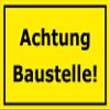 Melis-Folienwerkstatt Caution Construction Site Sign, 15x20 cm, 30x20 cm and 45x30 cm, Drilled-Hole Sticker, Rigid Foam or Aluminum Composite - S00121C view 1