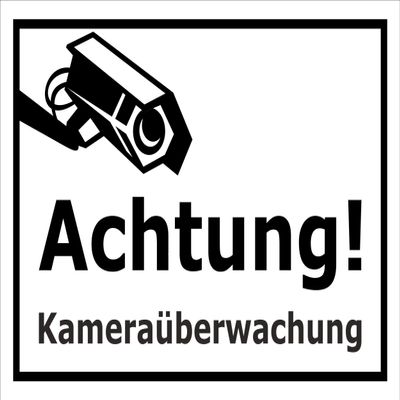 Melis-Folienwerkstatt Caution: Video Surveillance Sign, 30 x 20 cm, 3 mm Rigid Foam