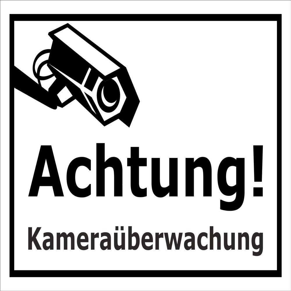 Melis-Folienwerkstatt Caution: Video Surveillance Sign, 30 x 20 cm, 3 mm Rigid Foam