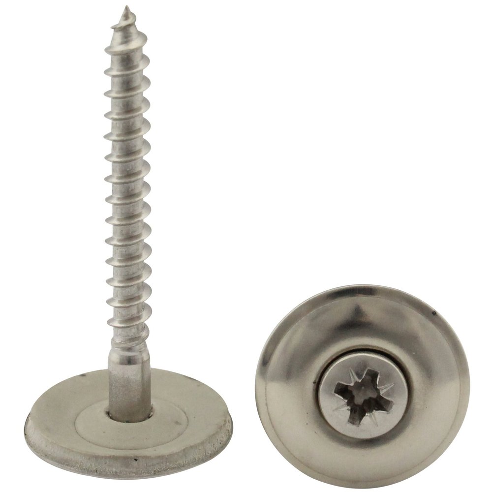 Roofing Screws with Sealing Washer (20 mm), 4.5 x 50 mm, 25-Pack, DIN 7995, PZ Drive, A2 Stainless Steel