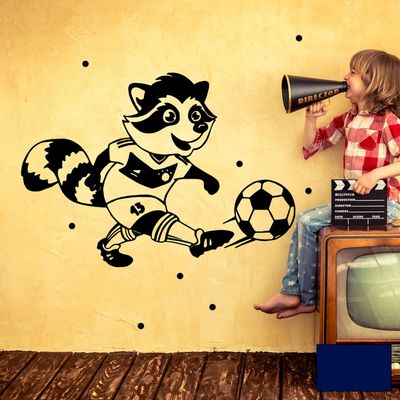 Soccer Player with Dots Wall Decal M1961, Selected Color: Dark Blue, Selected Size: XL – 44 cm W × 60 cm H
