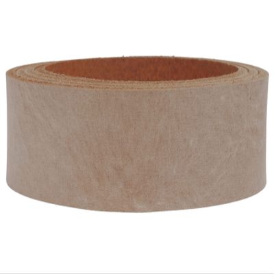Full-Grain Leather Strap Mexico, Soft Leather with Color Marble Effect, 3.3 mm Thick, Wood, 1.5 cm Wide