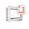 White Window - WK2/RC2 Security Hardware - 70 x 90 cm - DIN Right-Hand - 4 Mushroom Cams - Lockable Handle - Custom Sizes view 1