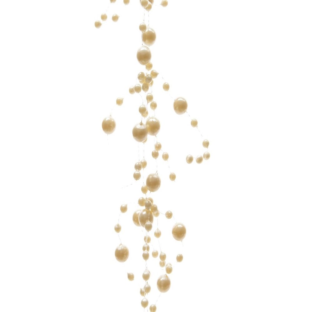 Pearl Garland Christmas Tree Decoration and Table Decor, Cream