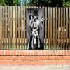 Wallario Outdoor Poster for Garden or Balcony “Kloparty” - Sexy Woman on Toilet with Wine Bottle, Design Banner, Approx. 60 x 90 cm view 3