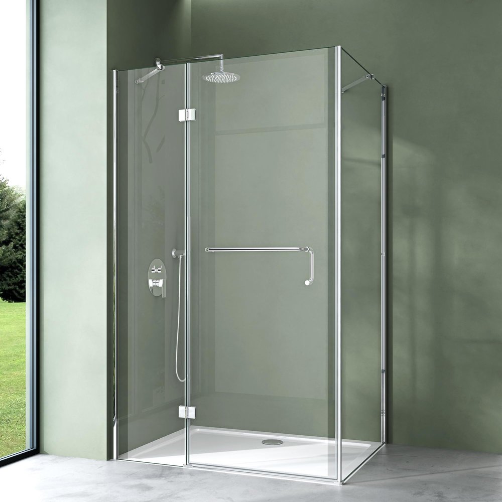 Mai & Mai Corner Shower Enclosure 75 x 90 cm with Shower Tray