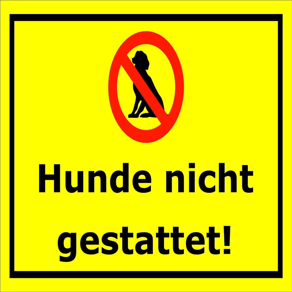 Melis-Folienwerkstatt “No Dogs Allowed” Sign, 15 x 20 cm, 30 x 20 cm and 45 x 30 cm, Rigid Foam/Aluminum Composite – S00175C