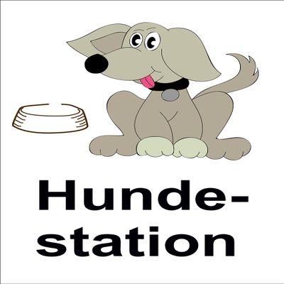 Melis-Folienwerkstatt Dog Station Sign, 15 x 20 cm, 30 x 20 cm or 45 x 30 cm