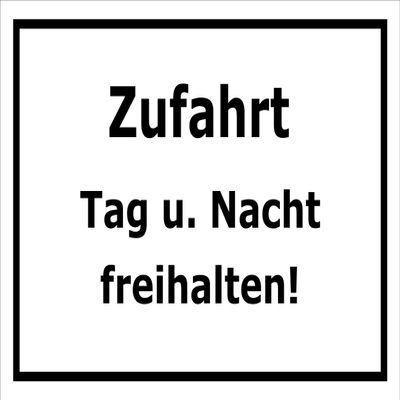 Melis-Folienwerkstatt Sign: Keep Driveway Clear Day and Night, 15 × 10 cm, 3 mm Aluminum Composite, Pre-Drilled Holes, Multiple Sizes/Materials