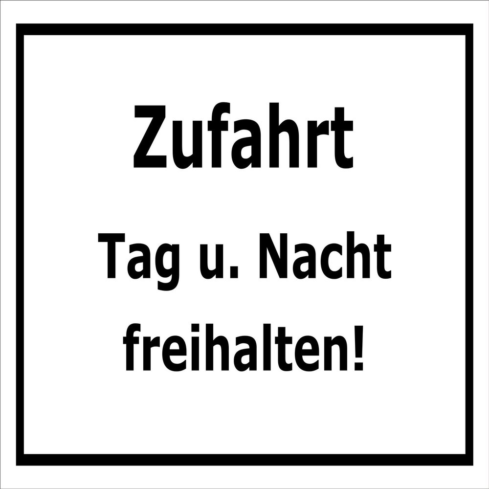 Melis-Folienwerkstatt Sign: Keep Driveway Clear Day and Night, 15 × 10 cm, 3 mm Aluminum Composite, Pre-Drilled Holes, Multiple Sizes/Materials