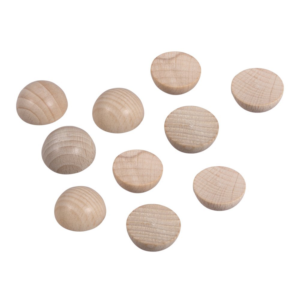 Rayher 6246600 Unfinished Wood Half Spheres, FSC 100%, 20 mm, 10-Piece Bag