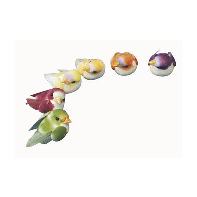 Rayher Mini Bird Decorations, 1.5 cm, Assorted Colors, Pack of 6