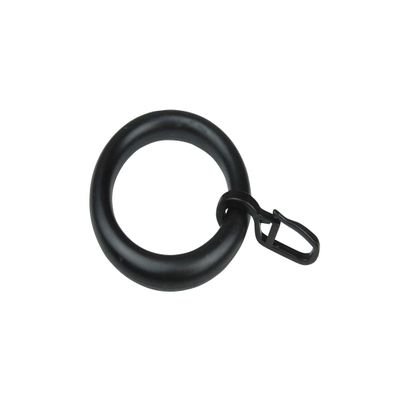 Curtain Rings with Pleat Hooks, 10-Pack, Plastic, 39 x 55 mm, Black