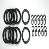 Curtain Rings with Pleat Hooks, 10-Pack, Plastic, 39 x 55 mm, Black view 2