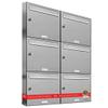 AL 6-Compartment Stainless Steel Wall-Mounted Mailbox System view 1