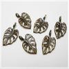 6 Vintage Bronze Leaf Charms by Vintageparts view 1