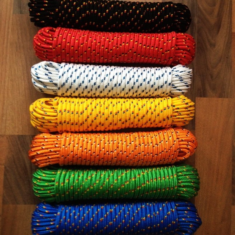10 mm Polypropylene Rope, Green with Red/Yellow Marking