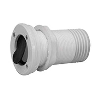 Threaded and Barbed Bulkhead Fitting with Check Valve, 55 mm