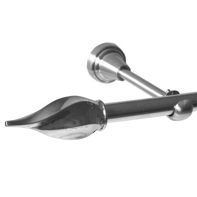 BASIT Curtain Rod, Stainless Steel Look, 19 mm, Single-Track, Wall/Ceiling Mount, 320 cm, H18