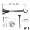 BASIT Curtain Rod, Stainless Steel Look, 19 mm, Single-Track, Wall/Ceiling Mount, 320 cm, H18 view 3