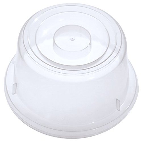 Polypropylene Plate Cover, Transparent-White, Tall, Without Handle Hole, 8.5 cm