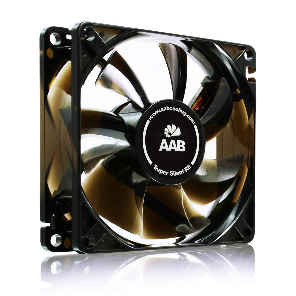 AABCOOLING Super Silent R8 – Quiet, Efficient 80 mm Case Fan with 4 Anti-Vibration Pads and 9 V Voltage Reducer