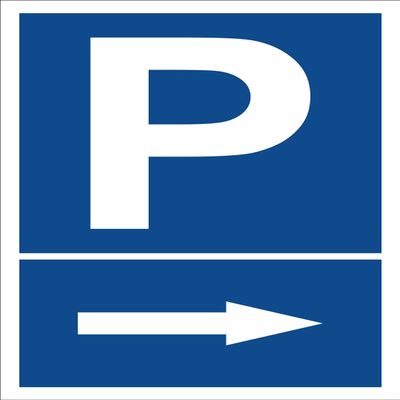 Right-Arrow Parking Sign, 15×20, 30×20 and 45×30 cm