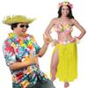 I LOVE FANCY DRESS LTD Hawaiian Couple Costume with Beach Comber Hat and Yellow Hula Skirt view 1
