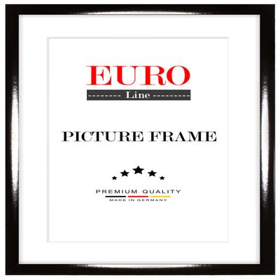 EUROLine35 Custom-Size Wood Picture Frame 40 x 113 cm, High-Gloss Black