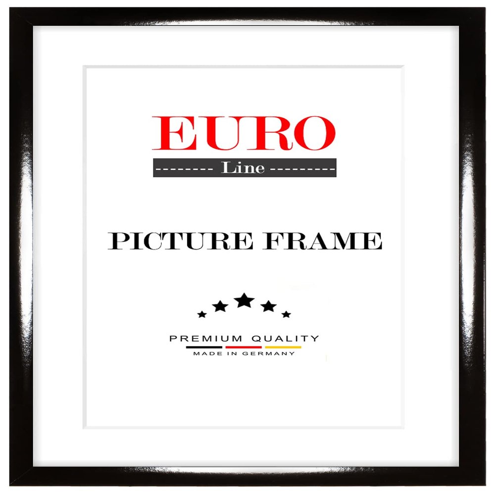 EUROLine35 Custom-Size Wood Picture Frame 40 x 113 cm, High-Gloss Black