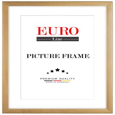 EUROLine35 Custom-Size Wooden Picture Frame 38 x 122 cm, Brushed Gold, with Anti-Glare Acrylic Glass