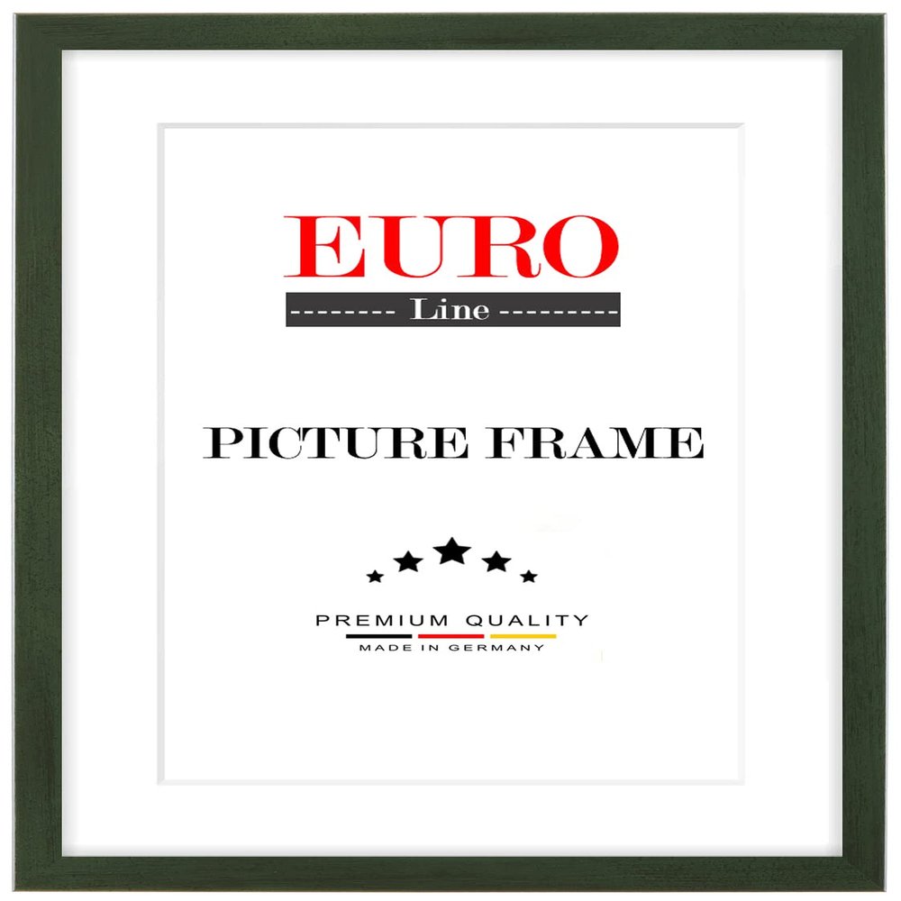 EUROLine35 Wood Picture Frame 69 x 38 cm, Made to Measure, Green Wiped Finish
