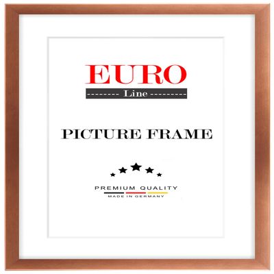EUROLine35 Wooden Picture Frame 68 x 85 cm, Copper Brown, with Anti-Glare Acrylic Glass