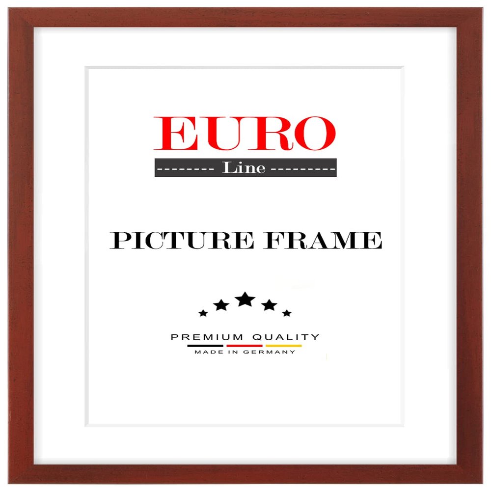 EUROLine35 Wood Picture Frame 53 x 100 cm Made to Size – Wiped Red, Selectable Size, Anti-Glare Acrylic Glass