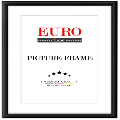 EUROLine35 Custom-Size MDF Picture Frame 60 x 127 cm, Matte Black, Anti-Glare Acrylic Glazing
