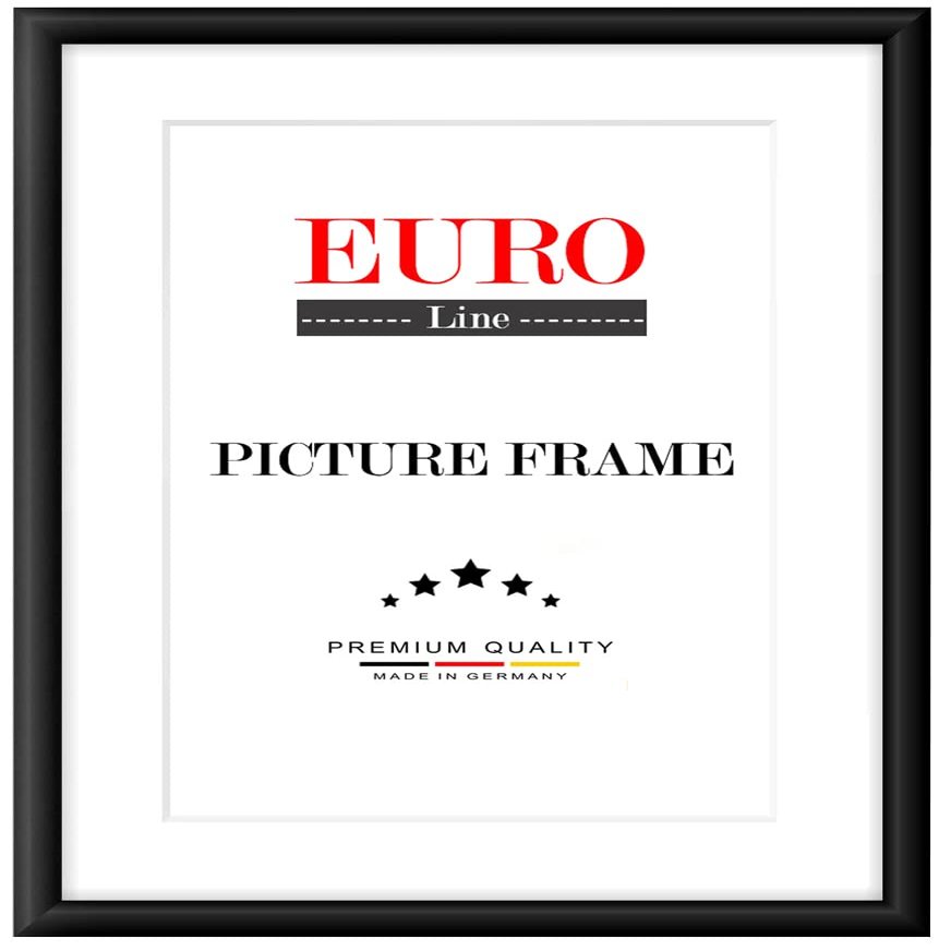 EUROLine35 Custom-Size MDF Picture Frame 60 x 127 cm, Matte Black, Anti-Glare Acrylic Glazing