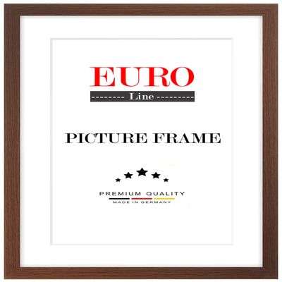 EUROLine Wood Picture Frame 57 x 52 cm, Wenge Brown, with Anti-Glare Acrylic Glass for Photos, Posters & Puzzles