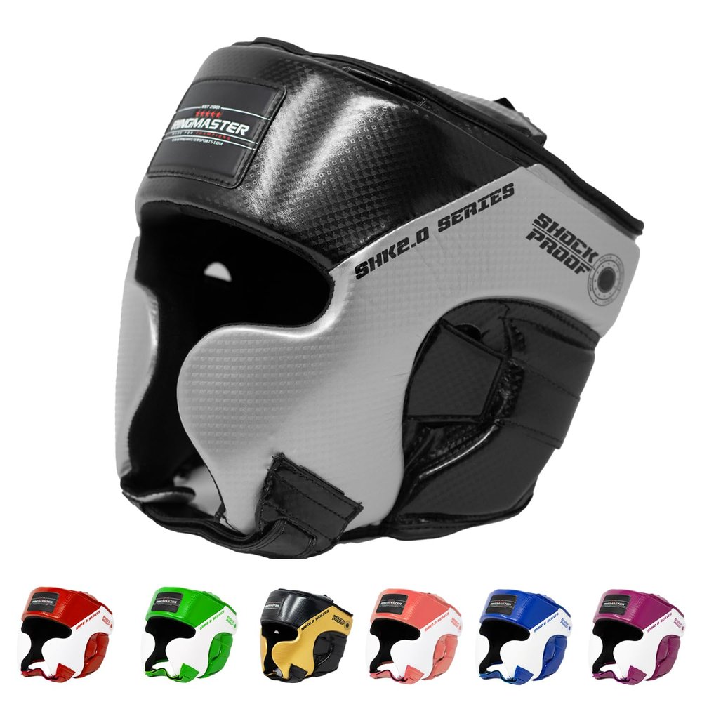 RingMasterUK Kids' Head Guard for Boxing, Martial Arts and Kickboxing, Silver, X-Small