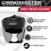 RingMasterUK Kids' Head Guard for Boxing, Martial Arts and Kickboxing, Silver, X-Small view 3