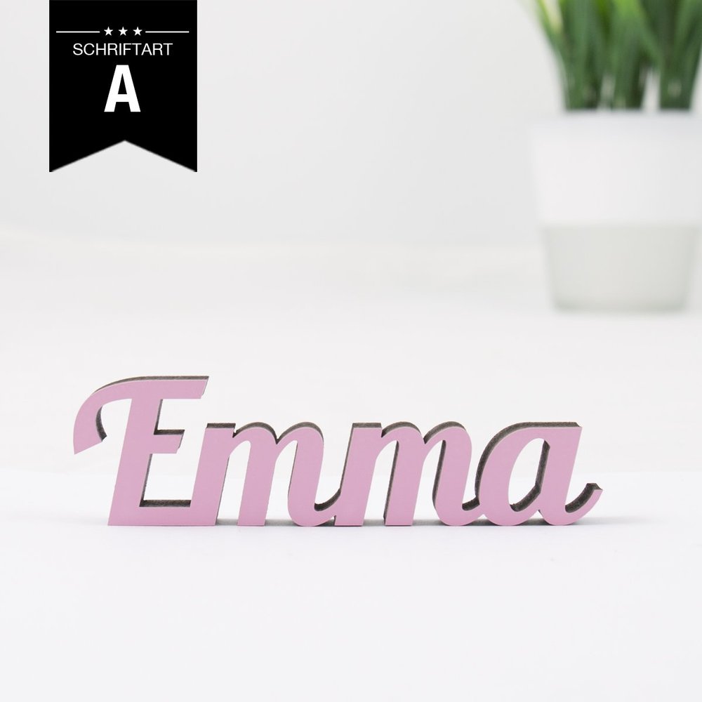 KLEINLAUT 3D Custom Name Sign, Personalized Lettering, Choose Font and Width, 32 Colors, Pastel Brown, Font A, 25 cm Wide