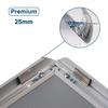 Europel A2 Snap Frame, Aluminum, 25 mm Profile, Mitered Corners, Silver view 2