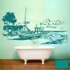 Wall Decal Coastal Landscape Rügen Chalk Cliffs Arkona Vilm M1981, Turquoise, Size L: 100 x 55 cm view 1