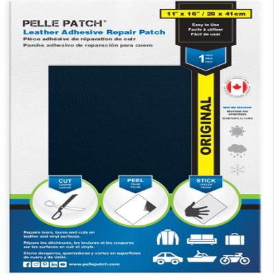 Pelle Patch - Self-Adhesive Faux Leather - Available in 25 Colors - Original 28 cm x 41 cm - Medium Blue