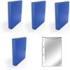 4 Ring Binders, A5, 2-Ring, Blue + 100 Sheet Protectors view 1