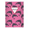 Kartenkaufrausch 8 Personalized Cool Retro DIN A5 Elementary School Notebooks with Sharks and Pink Grade 2 Ruling view 1