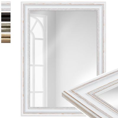 WANDStyle Large White Mirror, Vintage Wall Mirror 52 x 70 cm
