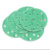 6 Green Hook-and-Loop Sanding Discs, 150 mm, 15-Hole, P400–P2000 view 1